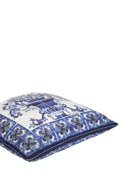 Blu Mediterraneo Silk Twill Cushion Small